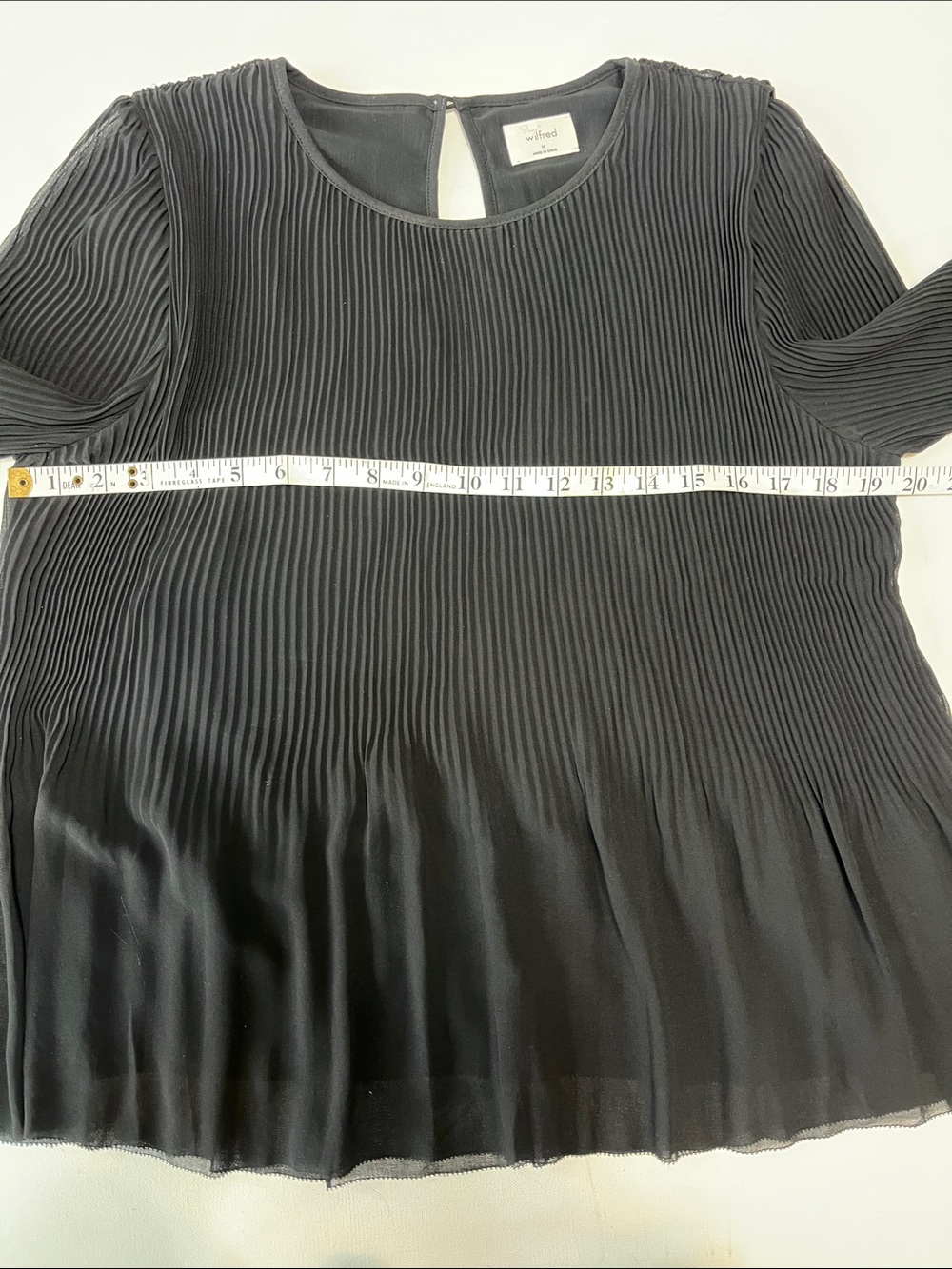 Wilfred Black Pleated Long Sleeve Blouse - Picture 6 of 7